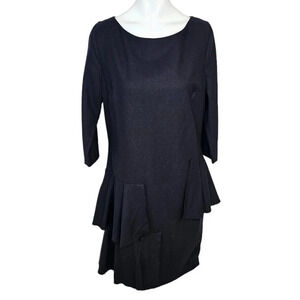 COS  Womens Wool Aysemtrical Raw Edge Hem Dress Size 38 Small